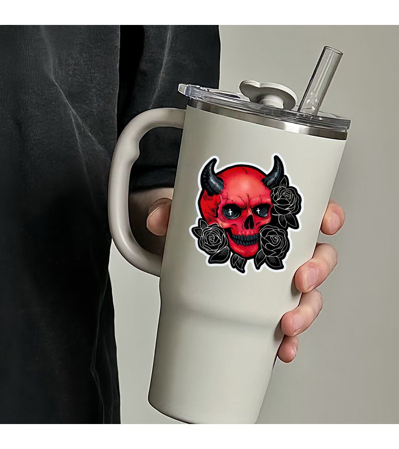 Demon Skull 1pc Sticker for Booktok Notebook Collectors Trippy Spiritual Gift - Image 4