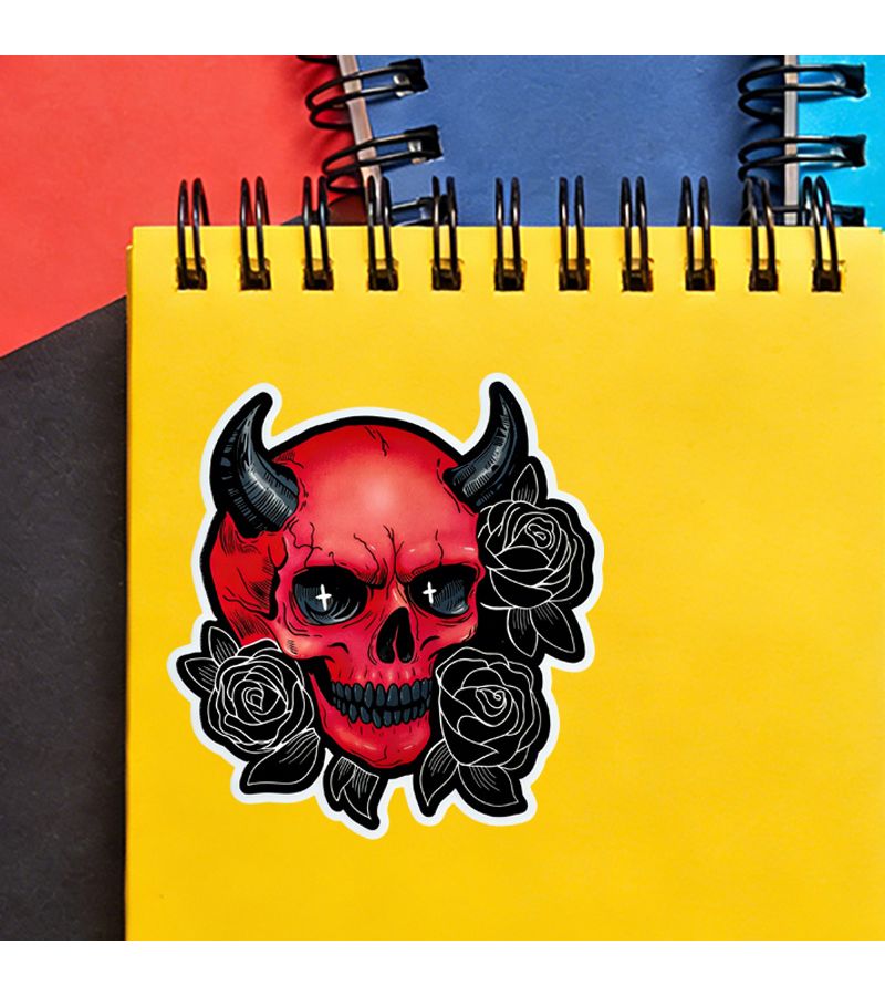 Demon Skull 1pc Sticker for Booktok Notebook Collectors Trippy Spiritual Gift - Image 5