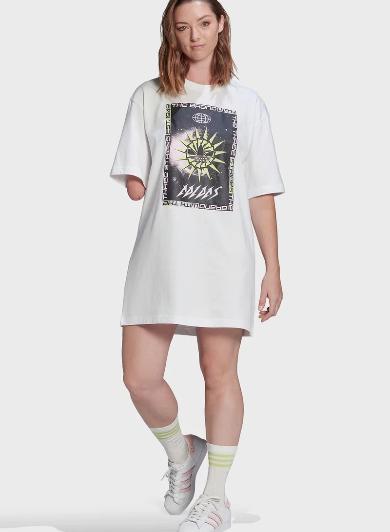 Adidas adidas TEE DRESS White Originals Women SKIRTS / DRESSES