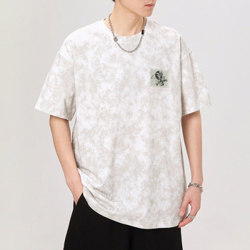 Men'S T-Shirt Summer Loose Plus Size Fashion Hip Hop Street Fashion Stretch Breathable All-Match Top - Image 1