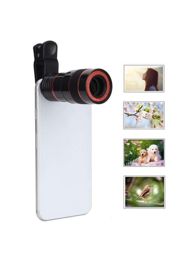 LIEQI LQ-007 8X Fixed Focus Telescope Mobile Phone Tablet Camera Lens