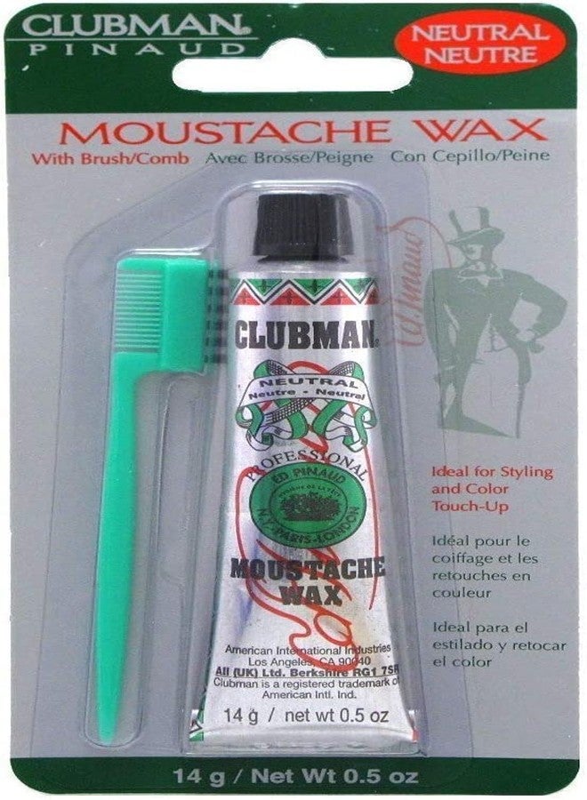 Clubman Moustache Wax Neutral 0.50 oz (Pack of 8) - Image 1