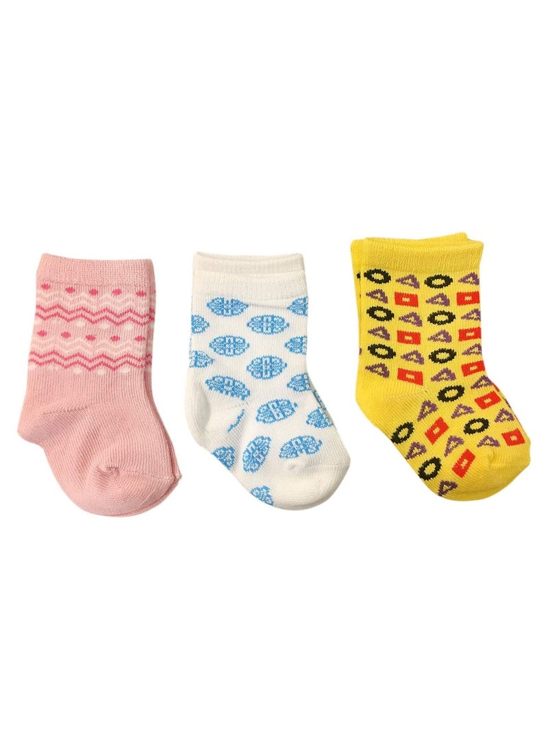 Looney Tunes Tweety Bamboo Cotton Sock - Printed (Pack Of 3) - White/Yellow/Pink 6-12M  - Image 3