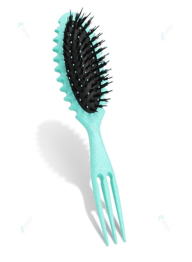 Jiffix Curly Hair Brush - Curl Defining & Detangling Brush for Women & Men - Boar Bristle Styling Brush for Shaping, Combing & Enhancing Natural Curls - Suitable for All Hair Types (Cool Mint) - Image 2