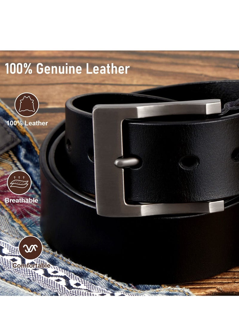 SYOSI - Men's Belt Soft Genuine Leather Dress Belts 38mm for Casual Jeans and Casual Belts - Image 1