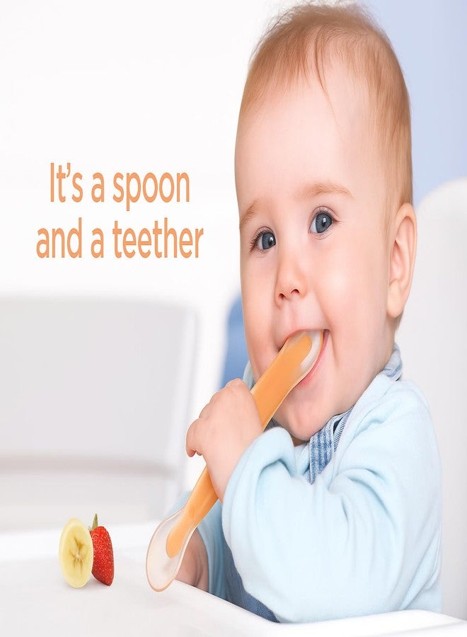Nibbler Baby Feeding Spoon Set of 2 with Ultra Supple 100% Silicone Tip,Bpa Free Material with Food Grade Silicone Tip,Self Feeding Utensil,Baby Weaning Spoon for Kids - Image 3