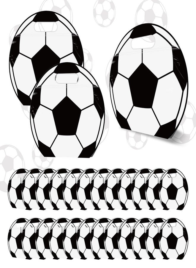 BLSUREFYX 24pcs Soccer Party Snack Bags Soccer Themed Sealed Candy Bag with Handle Reusable Soccer Goodie Bag with Stand-up Bottom for Kid Teen Toddler Adult Soccer Party Sport Game Day Practice Race Training - Image 1
