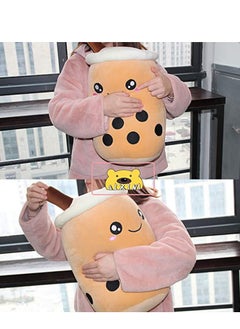 SYOSI Pillow 13.7 inch Stuffed Boba Plushie Bubble Tea Plush Pillow Soft Milk Tea Shaped Plush Stuffed Pillow, Kawaii Plush Toy Gifts for Boys Girls  - Image 3