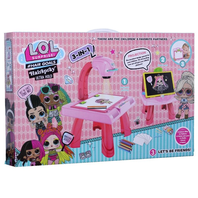 لول سيربرايز 3 في 1 بروجيكتور مع سبورة طباشير و اقلام - 821