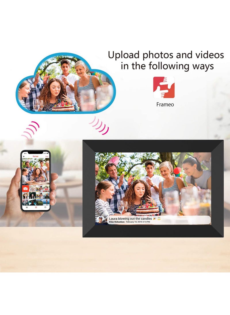 Sharpdo إطار صور رقمي WIFI، إطار صورة إلكتروني ذكي مقاس 10.1 بوصة مع شاشة لمس IPS مقاس 1280*800، وذاكرة مدمجة سعة 16 جيجابايت، ومشاركة اللحظات على الفور عبر التطبيق  - Image 5
