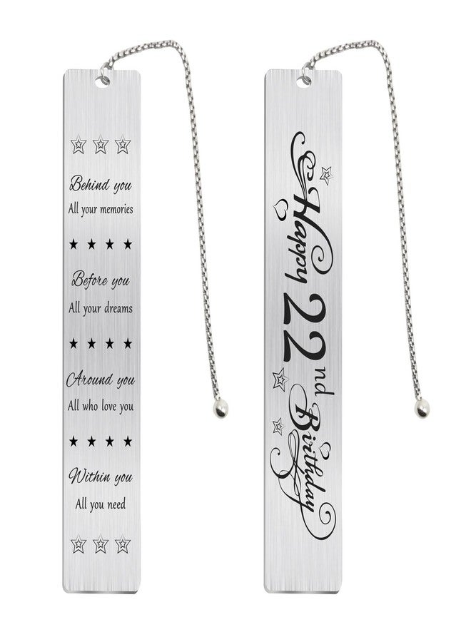 Jzxwan Happy 22nd Birthday Gifts for Women Men, 22 Year Old Birthday Bookmark Gift for Him Her, Happy 22 Yr Bday Book Mark for Female Male, 2003 Bd Present, 22nd Bday Card Decoration - Image 1