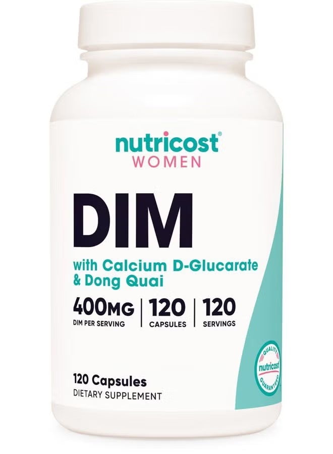نوتريكوست، للنساء، ثنائي إندول الميثان مع غلوكاريت الكالسيوم ودونغ كواي، 120 كبسولة - Image 2
