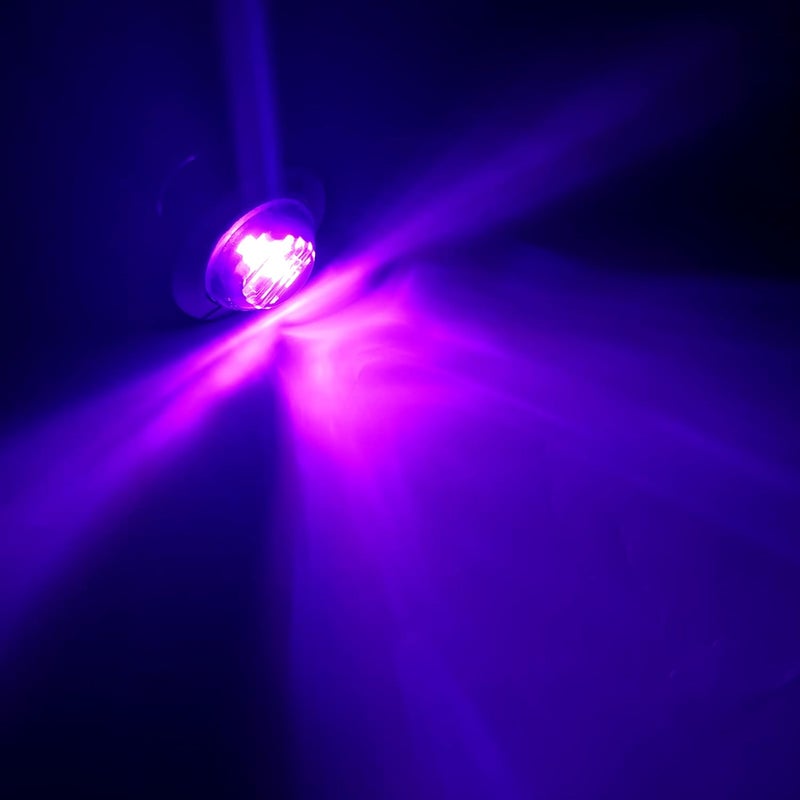 PSEQT 3/4 Inches Trailer Round LED Side Marker Lights Clearance Turn Signal Marker Bullet Light Waterproof for Pickup Truck Car Bus Wrangler Van RV ATV 10Pcs Purple-color Marker Light w/Smoked Lens - Image 2