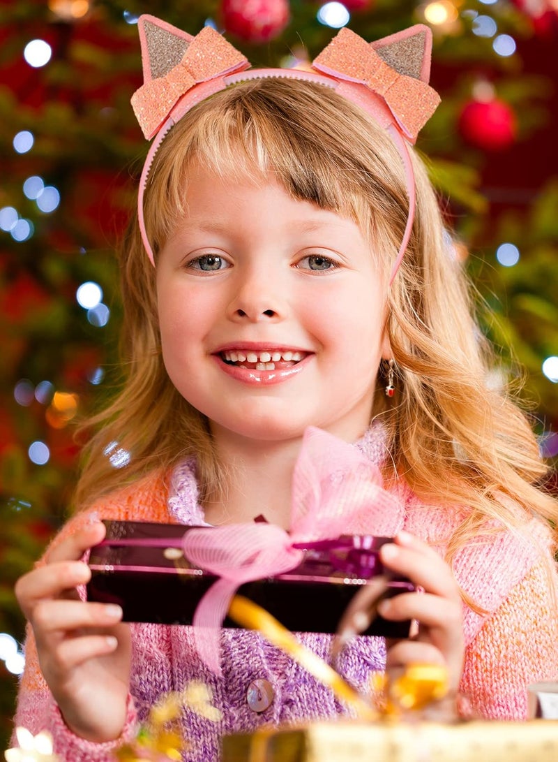 SYOSI 2 Pairs Dog Ears Hair Bow Clips Glitter Headband for Toddler Kids Halloween Costume Accessories Animal Cosplay Birthday Party Supplies - Image 2