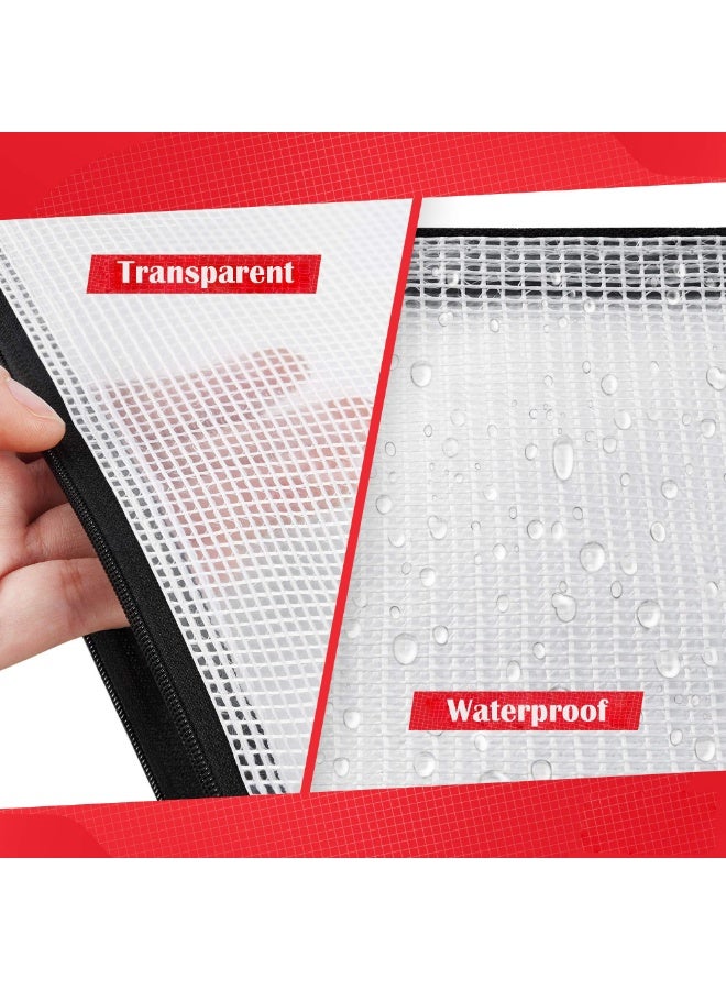 Blythornix A5 Size File Folders with Zipper, Plastic File Pockets Organizer with Zip Waterproof, Pouch Document Mesh Bag for Paper Storage, File Jackets 20 Packs - Image 2
