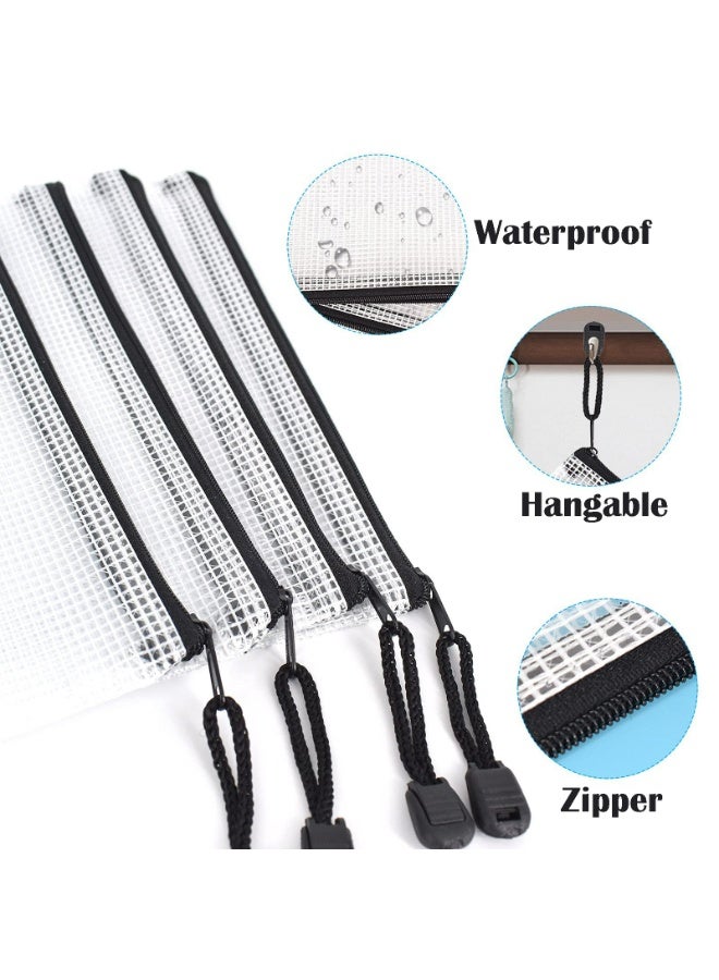 Blythornix A5 Size File Folders with Zipper, Plastic File Pockets Organizer with Zip Waterproof, Pouch Document Mesh Bag for Paper Storage, File Jackets 20 Packs - Image 3