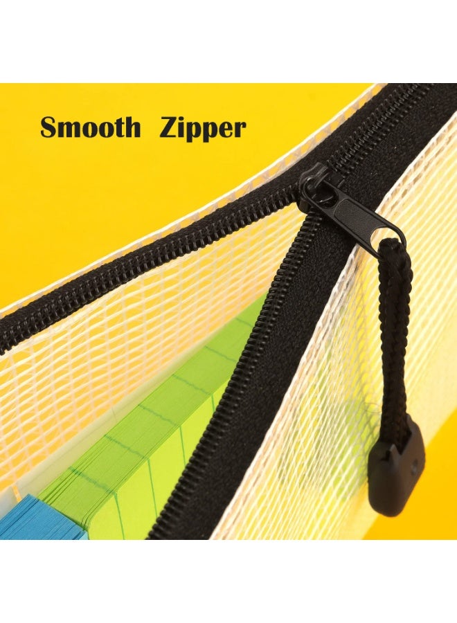 Blythornix A5 Size File Folders with Zipper, Plastic File Pockets Organizer with Zip Waterproof, Pouch Document Mesh Bag for Paper Storage, File Jackets 20 Packs - Image 4