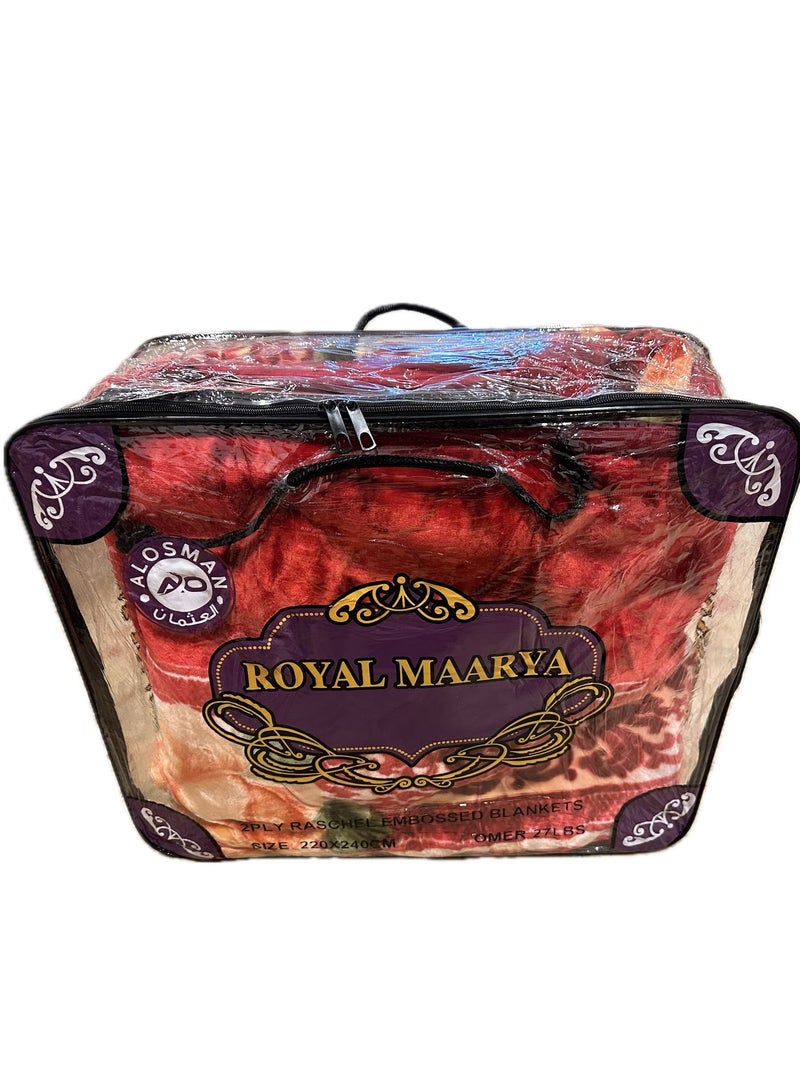 ROYAL MAARYA 2 PLY SUPER SOFT EMBOSSED BLANKET - Image 1