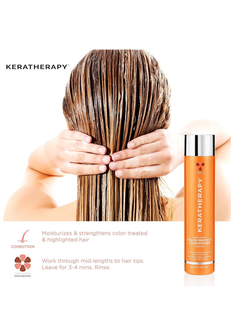 KERATHERAPY Keratin Infused Color Protect Conditioner, 33.8 fl. oz., 1000 ml - Gluten Free Color Protecting Conditioner for Color Treated Hair with Kerabond Technology, Red Raspberry Oil, Omega 3 & 6 - Image 2