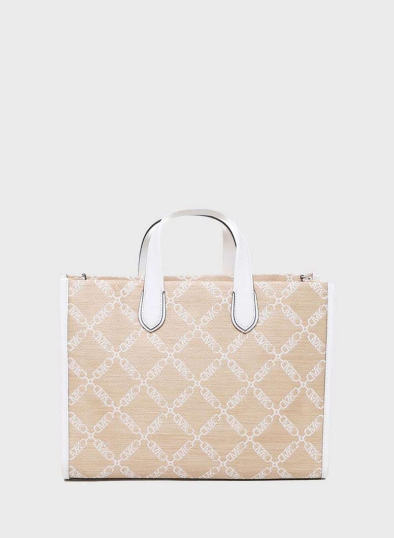 مايكل كورس حقيبة جيجي كبيرة بنقش جيجي جاكار - Image 2