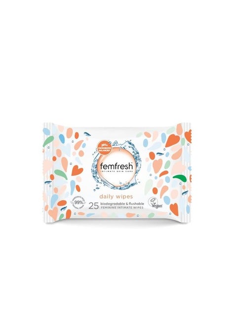 Intimate feminine Daily Wipes with Aloe vera and Calendula Soothing pH Balance Hypoallergenic 25 Wipes