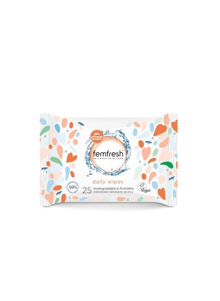Intimate feminine Daily Wipes with Aloe vera and Calendula Soothing pH Balance Hypoallergenic 25 Wipes