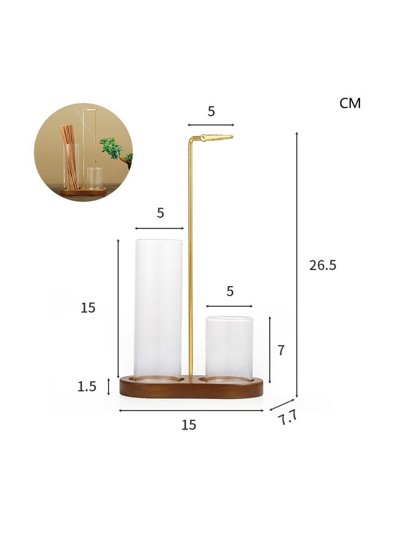 2 in 1 Incense Holder for Sticks, Anti-Ash Flying Incense Burne with Glass Ash Catcher and Incense Sticks Organizer for Meditation Yoga Spa Home Decor - Image 2