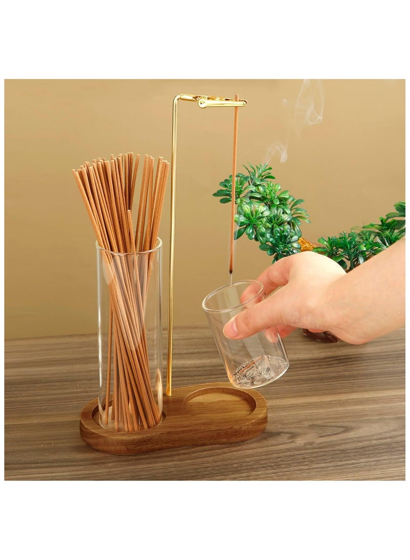 2 in 1 Incense Holder for Sticks, Anti-Ash Flying Incense Burne with Glass Ash Catcher and Incense Sticks Organizer for Meditation Yoga Spa Home Decor - Image 5