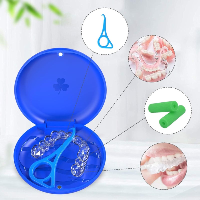 ARGOMAX 2 Pack Retainer Case, Aligner Case, Orthodontic Retainer Case, Retainer Mouth Guards Travel Case - Dark Blue. - Image 4