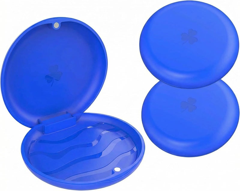 ARGOMAX 2 Pack Retainer Case, Aligner Case, Orthodontic Retainer Case, Retainer Mouth Guards Travel Case - Dark Blue. - Image 1