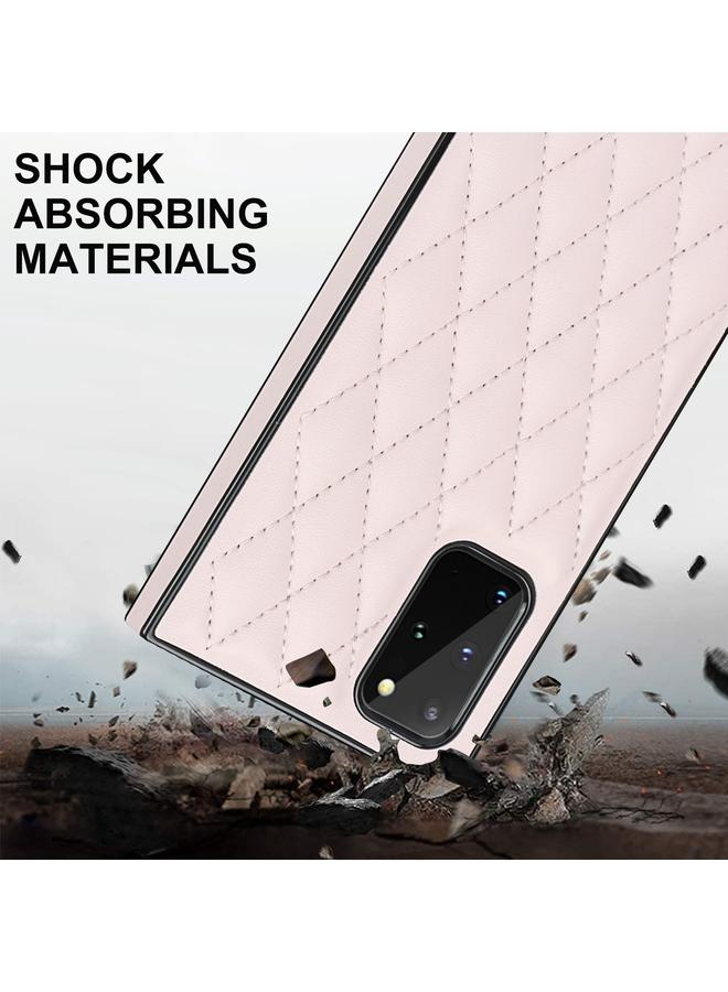 اس-توب جراب لهاتف Samsung Galaxy S20 أنيق بنمط معيني من جلد الألياف الدقيقة + جراب مقاوم للصدمات من مادة TPU مع حزام كتف سلسلة - Image 5