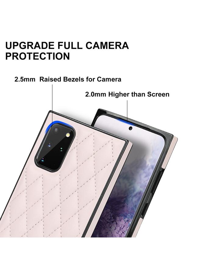 اس-توب جراب لهاتف Samsung Galaxy S20 أنيق بنمط معيني من جلد الألياف الدقيقة + جراب مقاوم للصدمات من مادة TPU مع حزام كتف سلسلة - Image 4