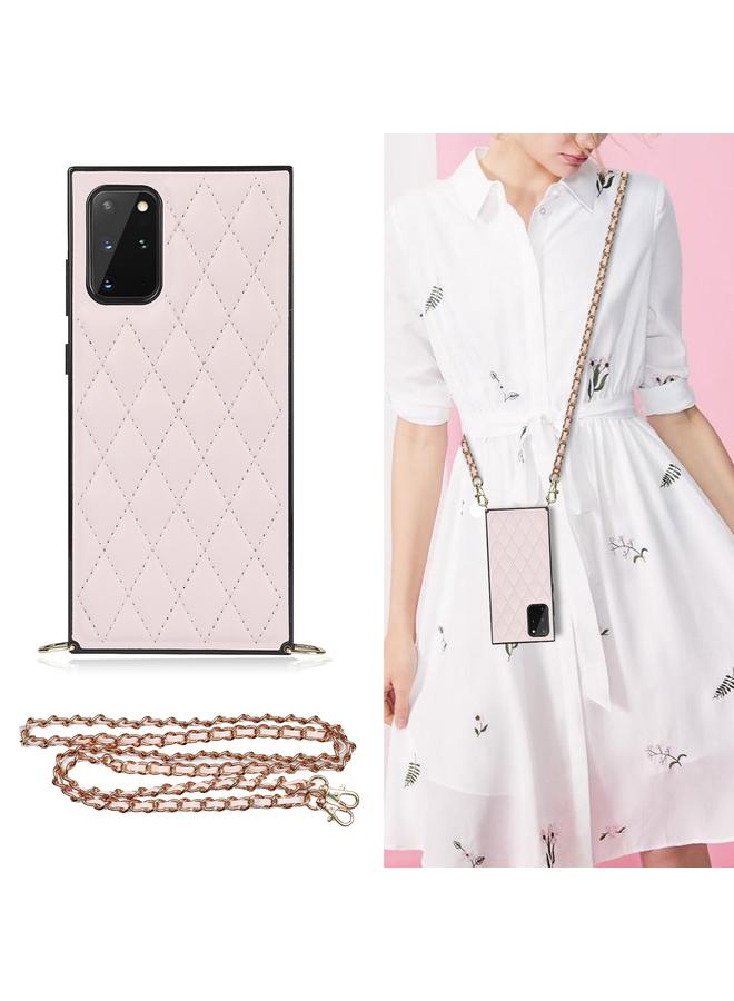 اس-توب جراب لهاتف Samsung Galaxy S20 أنيق بنمط معيني من جلد الألياف الدقيقة + جراب مقاوم للصدمات من مادة TPU مع حزام كتف سلسلة - Image 1