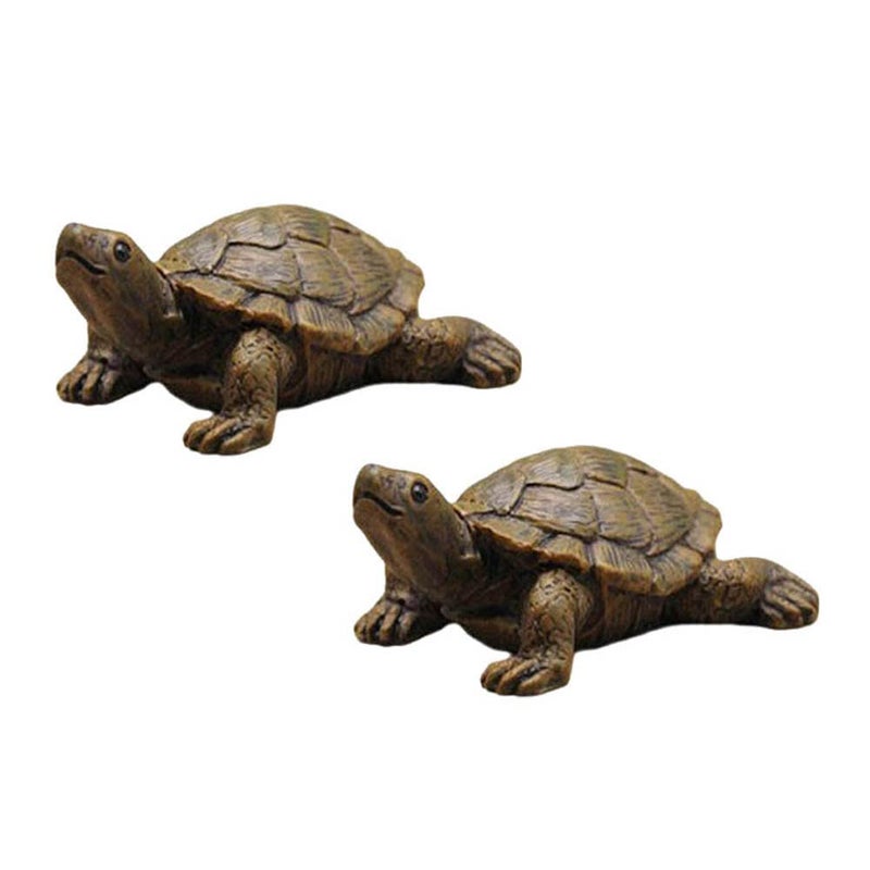 TEAMWILL 2X Turtle Outdoor Statue Tortoise Garden Figurine Home Decor Sculpture Ornament - Image 1