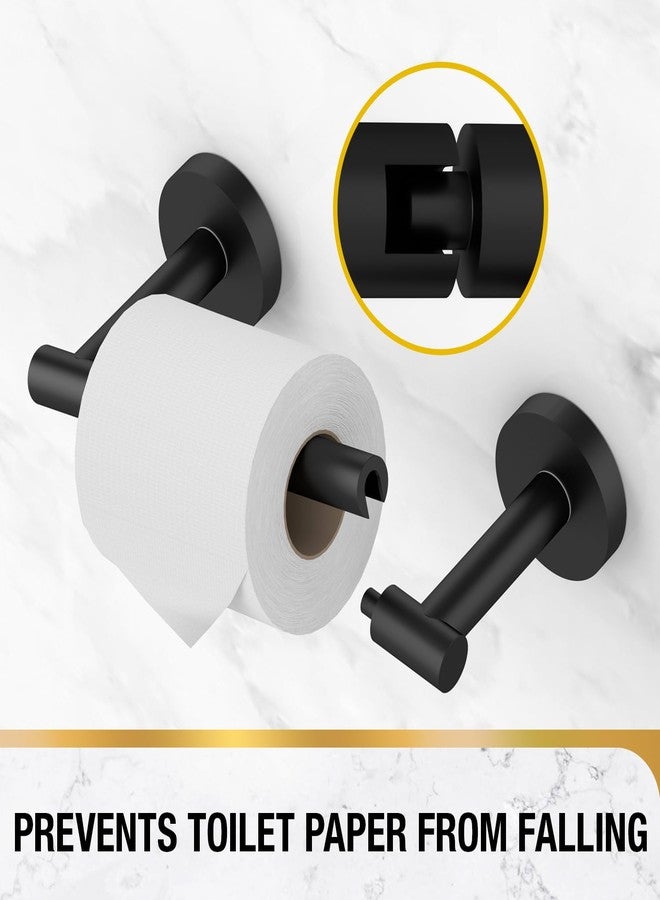 HITSLAM Toilet Paper Holder Wall Mount Matte Black, Double Post Pivoting Toilet Paper Roll Holder, SS304 Stainless Steel Bathroom Toilet Tissue Holder - Image 3