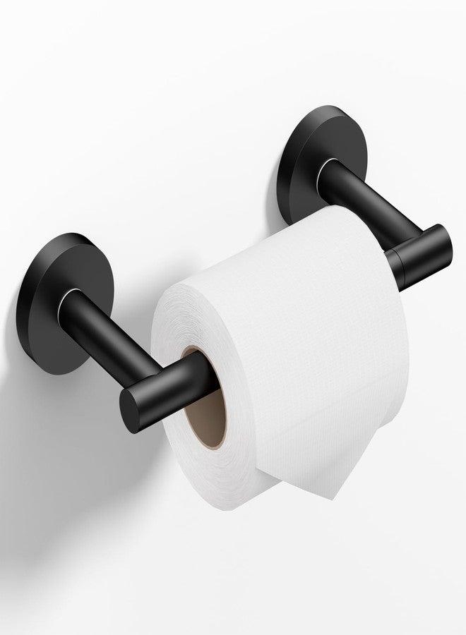 HITSLAM Toilet Paper Holder Wall Mount Matte Black, Double Post Pivoting Toilet Paper Roll Holder, SS304 Stainless Steel Bathroom Toilet Tissue Holder - Image 1