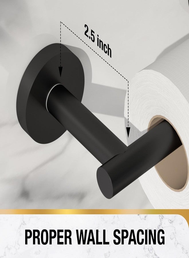 HITSLAM Toilet Paper Holder Wall Mount Matte Black, Double Post Pivoting Toilet Paper Roll Holder, SS304 Stainless Steel Bathroom Toilet Tissue Holder - Image 5