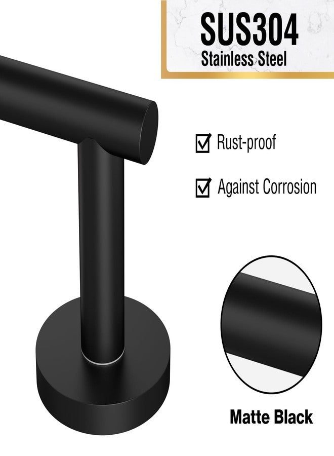 HITSLAM Toilet Paper Holder Wall Mount Matte Black, Double Post Pivoting Toilet Paper Roll Holder, SS304 Stainless Steel Bathroom Toilet Tissue Holder - Image 4