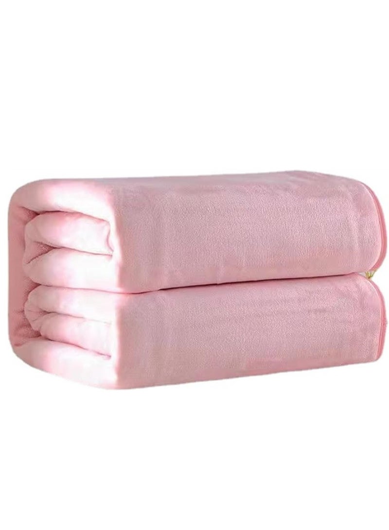 Fleece Blanket, Super Soft Bed Blanket Plush Cozy Fuzzy Lightweight Flannel Blankets for Bed, Sofa, Couch, Travel, Camping (Pink, 150x200CM)  - Image 1