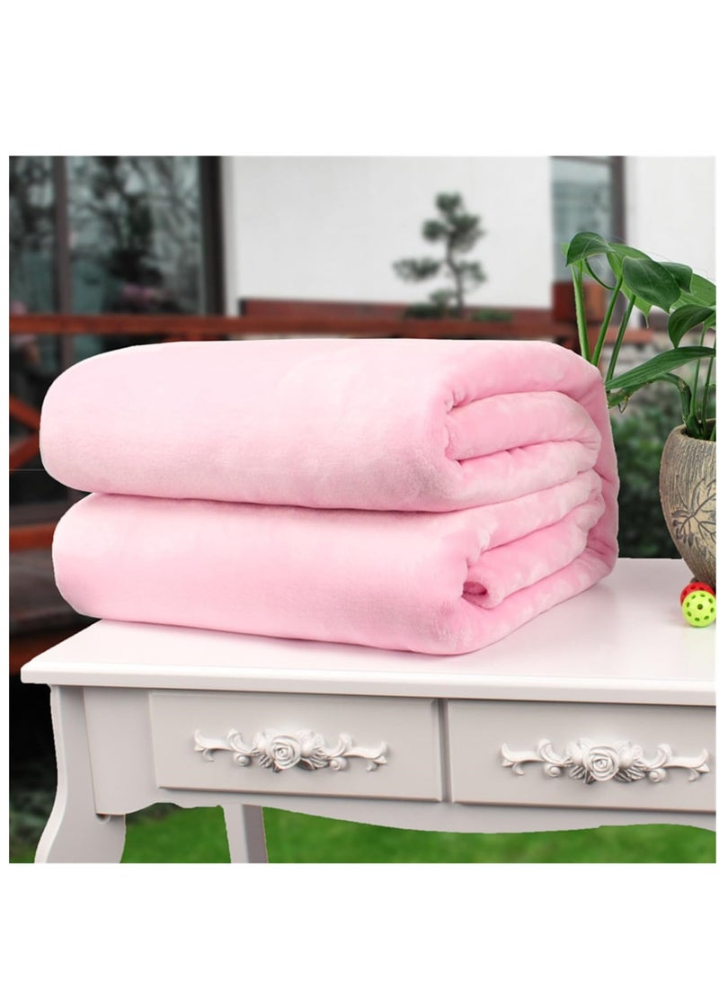 Fleece Blanket, Super Soft Bed Blanket Plush Cozy Fuzzy Lightweight Flannel Blankets for Bed, Sofa, Couch, Travel, Camping (Pink, 150x200CM)  - Image 4