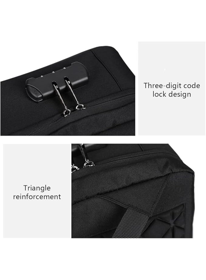 TDOO 15.6 Inch Hard Shell Laptop Backpack, Anti-Theft Waterproof Business Travel Computer Backpack, Black Gaming Laptop Bag with USB Port and Password Lock… - Image 3