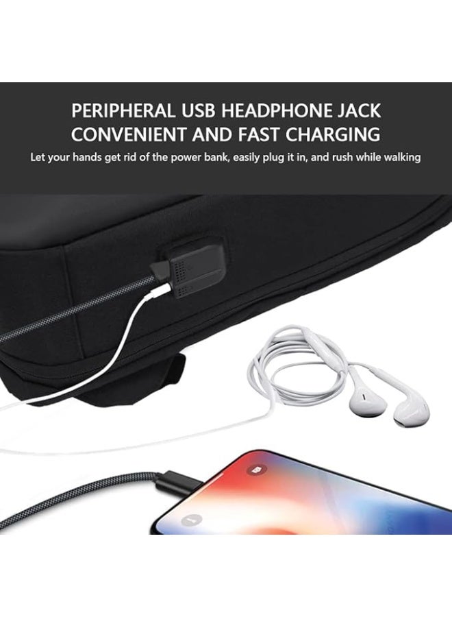 TDOO 15.6 Inch Hard Shell Laptop Backpack, Anti-Theft Waterproof Business Travel Computer Backpack, Black Gaming Laptop Bag with USB Port and Password Lock… - Image 5