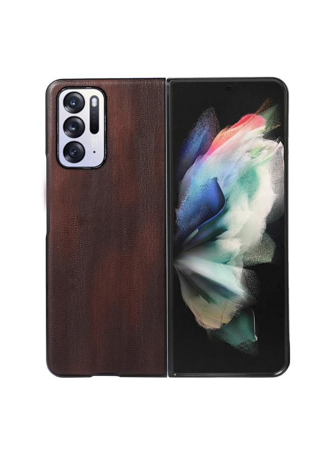 اس-توب جراب لهاتف OPPO Find N مصنوع من مادة البولي يوريثان وملمس البقرة الصفراء - Image 1