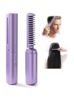 Rechargeable Mini Hair Straightener, Portable Cordless Hair Straightener, Electric Hot Comb Hair Straightener, Negative Ion Hair Straightener Brush, Travel Flat Iron for Hair Mini Cordless (Purple) - pzsku/ZF43B0363D8C2AB3E3BE2Z/45/_/1707674634/c2a09831-bed0-4444-b5f4-db8ca252794d