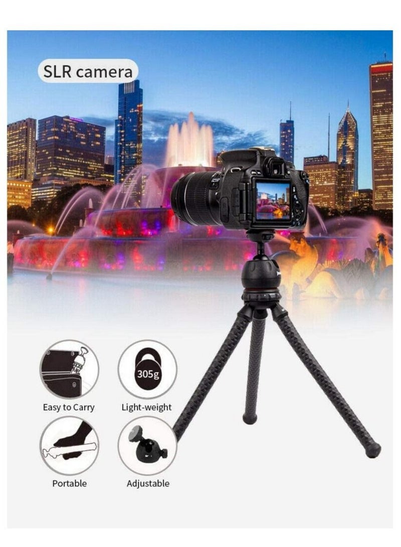 ELTRAZONE MT-25 - Table Top Mini Portable Flexible Tripod Stand for Mobile Phones and DSLR & Digital Cameras - Coming with Universal Mobile Phone Holder (MT-25-BLK) - Image 3