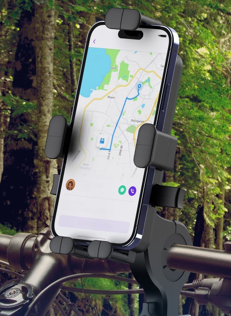 Generic Bike Phone Holder, Motorcycle Phone Holder, Adjustable Mount with Rotation for Motorcycle/Bicycle Handlebar Clamp and Rearview Mirror Bracket Fits 4.0-6.8 Inches Smartphones  - Image 2
