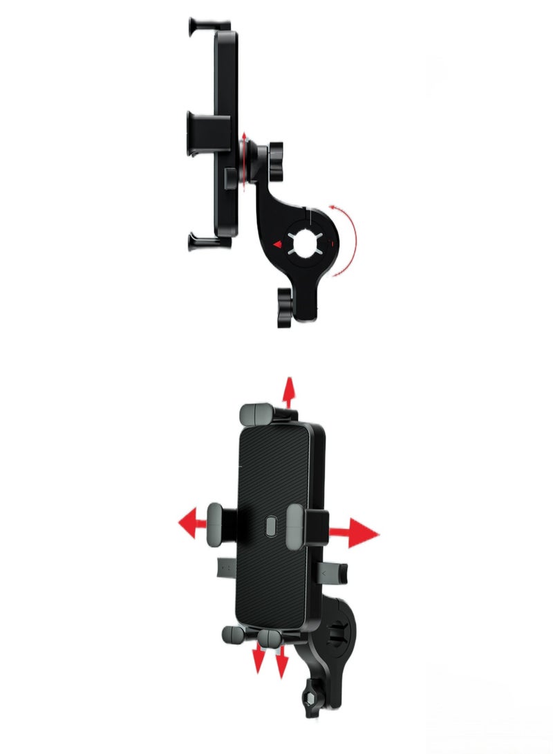 Generic Bike Phone Holder, Motorcycle Phone Holder, Adjustable Mount with Rotation for Motorcycle/Bicycle Handlebar Clamp and Rearview Mirror Bracket Fits 4.0-6.8 Inches Smartphones  - Image 4