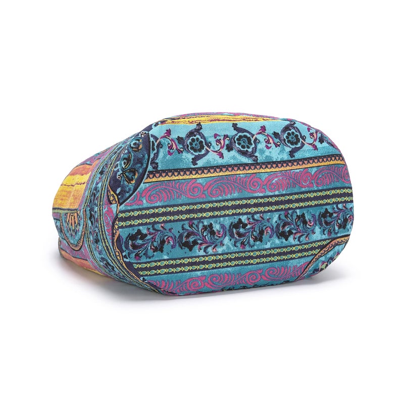 Coton Pose Women Shoulder Handbags Fashion canvas Hippie Crossbody Bags Bohemian Animal Prints Hobo Bags (Green-Purple) - Image 5