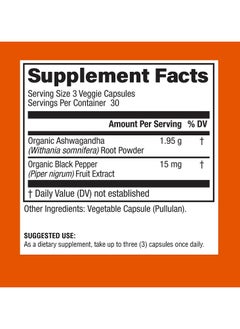 Physician's CHOICE Ashwagandha 1950mg Organic Root Powder 90 Veggie Capsules  - Image 4