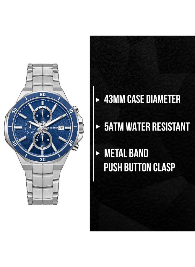 لي كوبر ساعة رجالية معدنية متعددة الوظائف ٤٣ مم - Image 2